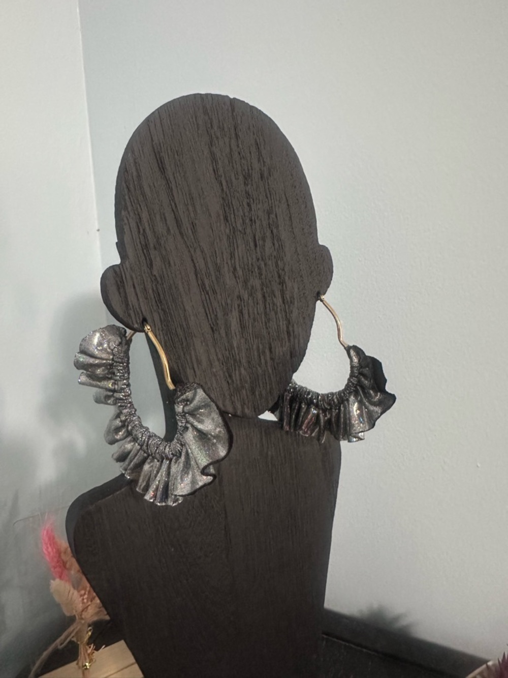 Bundle and save! Metallic Silver Ruffle Heart Earrings - Women Jewelry